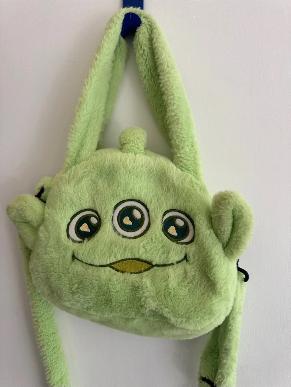 Kids Plush Alien Shoulder Bag - Light Green